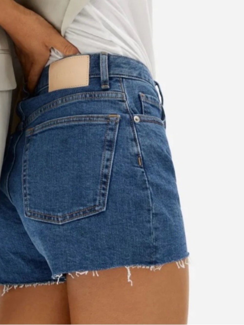 Everlane Way-High Rise Blue Denim Shorts